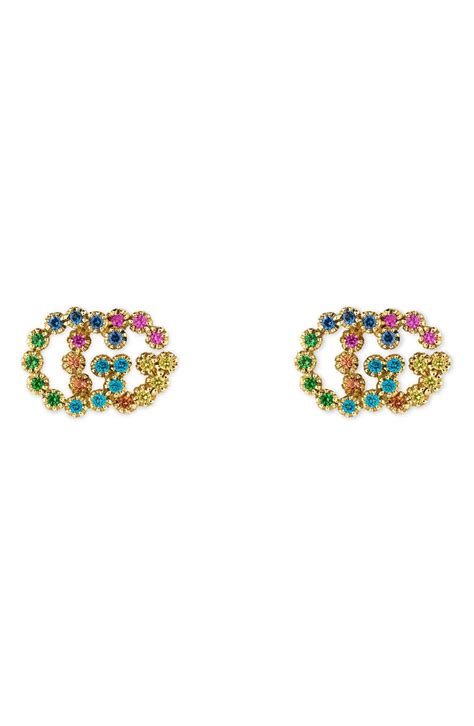 gucci hoop earrings|Gucci multi stone earrings.